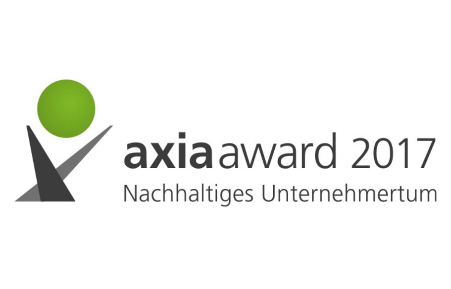 Logo axia award 2017 Nachhaltiges Unternehmertum